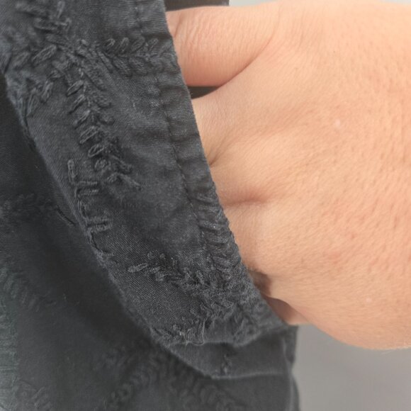 House of Harlow 1960 Black Embroidered Palm Trees Barrel Pants XS - Picture 8 of 12